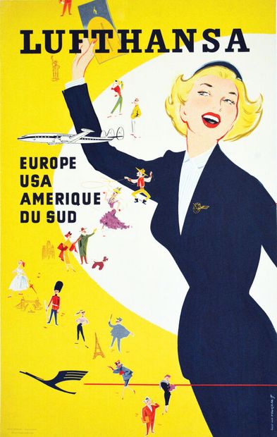 Europe Usa South America LufthansaPrinted...