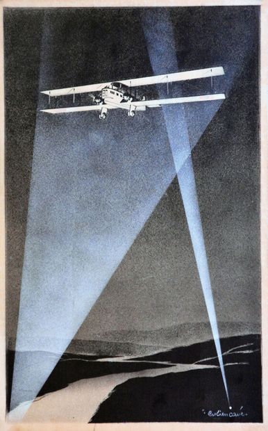 Avion volant dans la Nuit1 Affiche Non-Entoilée...