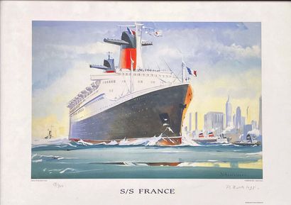 Paquebot France Affiche signée & Numérotée...