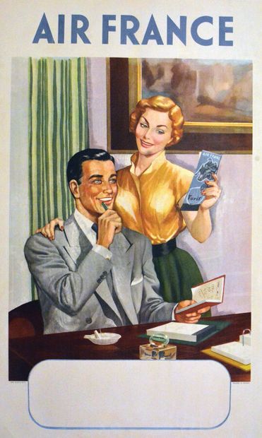Air France CouplePrinted in France Affiche...