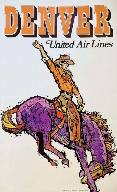 Devers United Air Lines ( Bronco Buster )Printed...