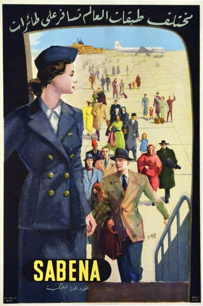 Sabena in ArabicLimsmô S.A.Bruxelles Poster...