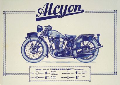 Alcyon Moto 350 Super Sport Poster on Linnen...