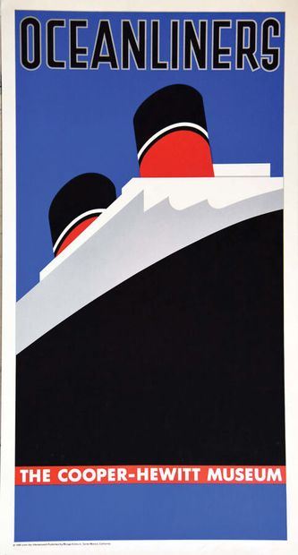 Ocean Liners The Cooper Hewitt Museum silkscreen...