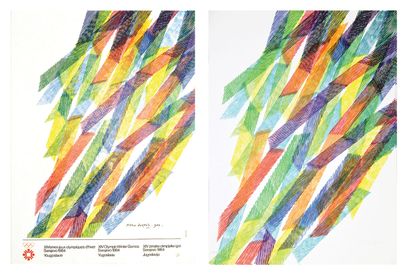 Olympic Games of Sarajevo Ski Tracks lithograph...