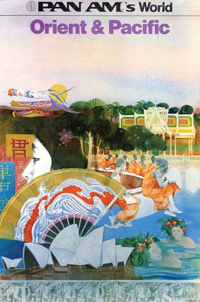 Orient & Pacific Pan Am's World Affiche entoilée/...