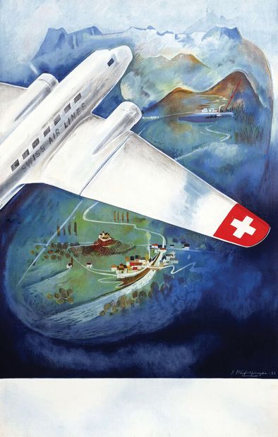 Swiss Air Lines Avant la lettre1 Poster Non-Entoilée...