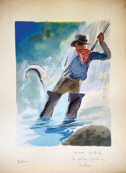 La Pêche Sportive Lucien Dubech Pochoir de...