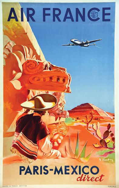 Paris Mexico Direct Air FranceHavas Poster...