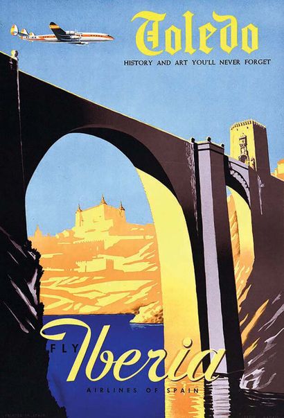 Toledo Fly IberiaRasgoMadrid Affiche entoilée/...