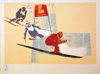 Giant Slalom Winter Olympics Games Lake PlacidNational...