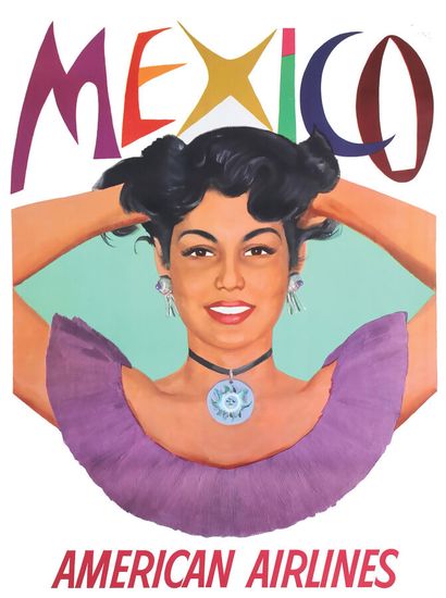 Mexico American Air LinesLitho in USA1 Affiche...