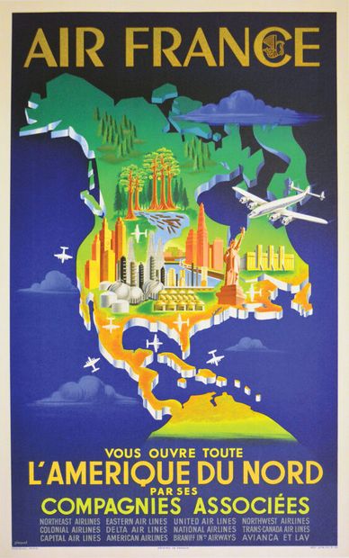 North America Air FrancePercevalParis Poster...