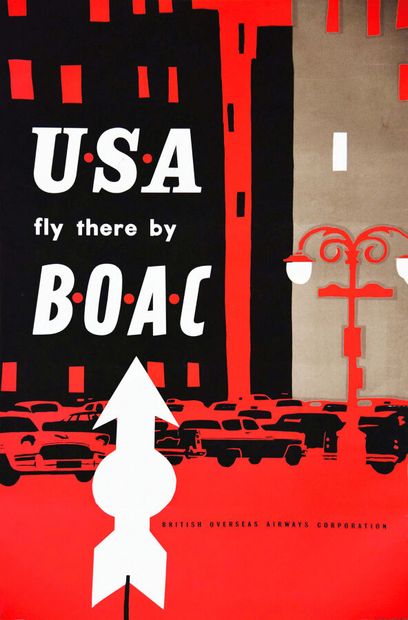 U.S.A. fly there by B.O.A.C. British Overseas...