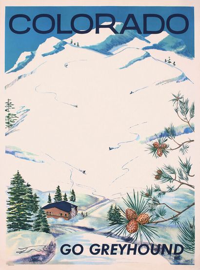 Colorado Ski Greyhound Aspen Poster / Vintage...