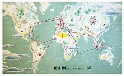 Planisphere KLM light greenDe Jong & CoHilversum...