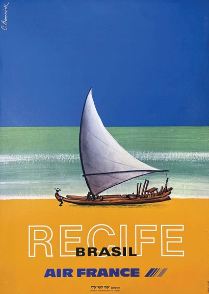 Recife Brasil Air FranceCBRio Poster on canvas/...