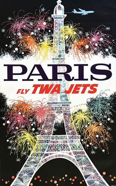 Paris (Eiffel Tower ) Fly TWA Jets Boeing...