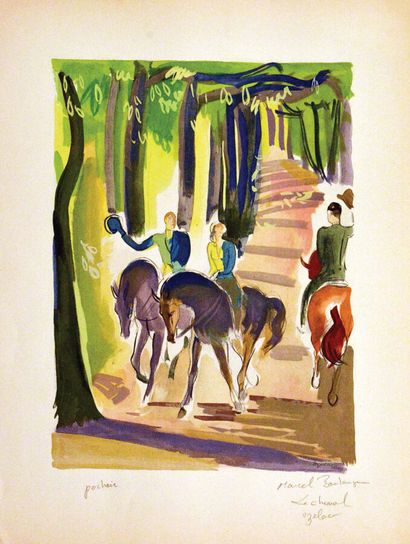 Le Cheval Marc Boulanger Pochoir de Milivoy...