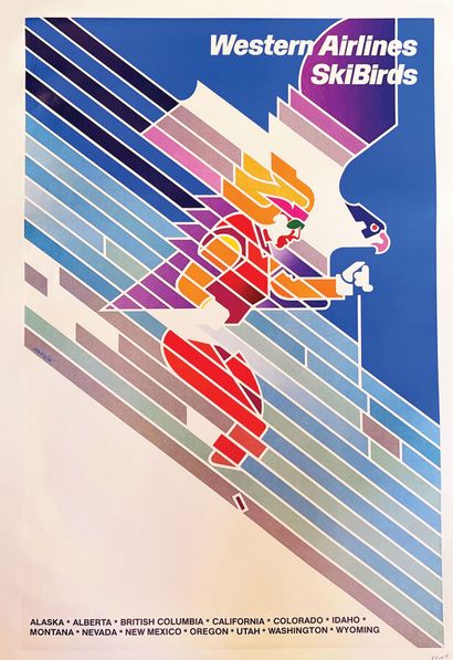 SkiBirds Western Airlines Affiche entoilée/...
