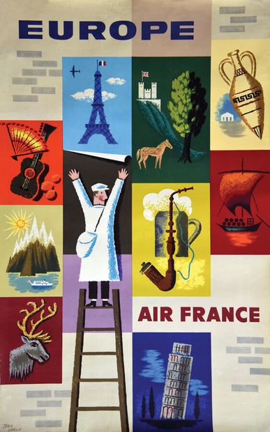 Air France EuropeS.A. Courbet1 Poster Non-Entoilée...