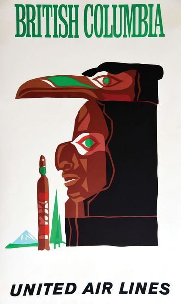 British Columbia United Airlines Affiche...
