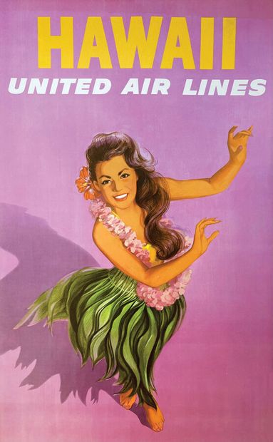 Hawaii United Air Lines vers 1960 Affiche...