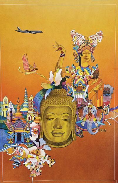 UTA Asie (India & Cambodia) Poster canvas/...