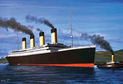 Titanic Belle Gouache signed Michel Schou...