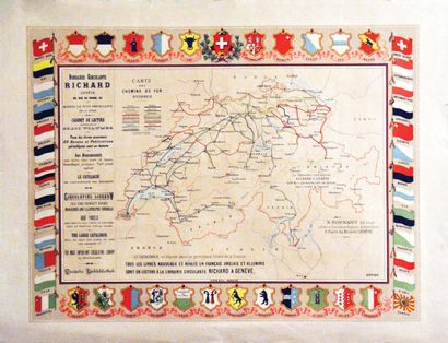 Carte des Chemins de Fer Suisses avec tous...