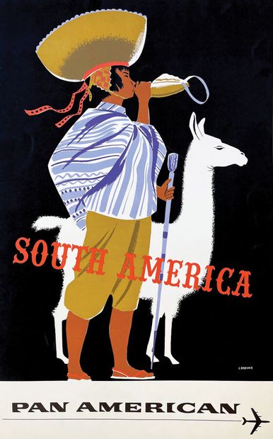 South America Pan American Affiche entoilée/...