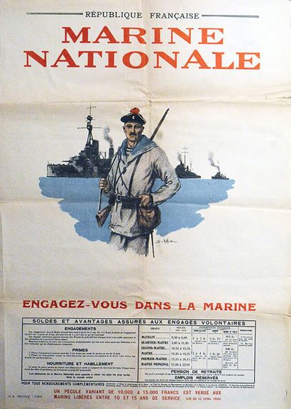 Marine NationaleN.R. MoneyParis1 Poster Non-Entoilée...