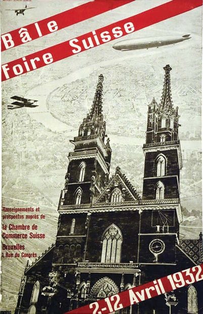 Bâle - Foire Suisse Affiche Entoilée. / Poster...