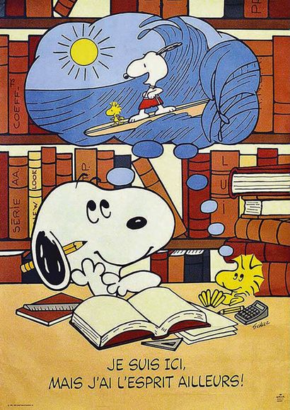 Je suis Ici Mais L' Esprit est Ailleurs Snoopy...