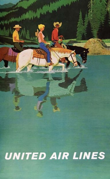 Colorado United Airlines Poster on canvas/...