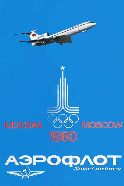 Aeroflot Soviet Airlines Mockba Moscow Affiche...
