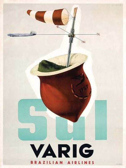 Sul Brazil VarigUpirangaSao Paulo - Rio Poster...