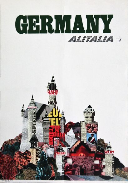 Germany Alitalia Poster Signed by HartMut...