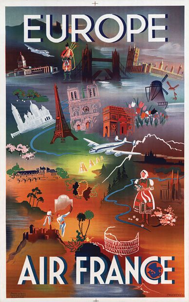 Europe Air FranceAlépée & CieParis Poster...