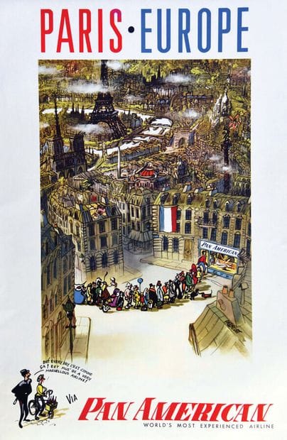 Paris - Europe via Pan American Panam Poster...