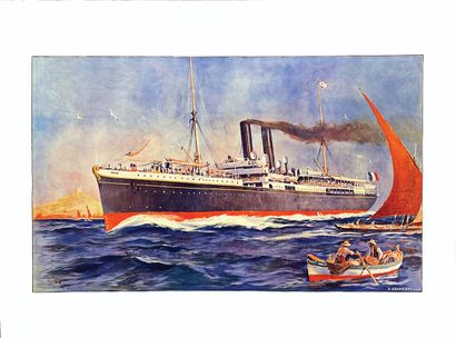 Messageries Maritimes leaving the Port of...