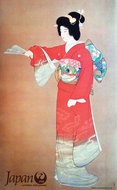 Japan Jal Japan Air Lines Affiche entoilée/...