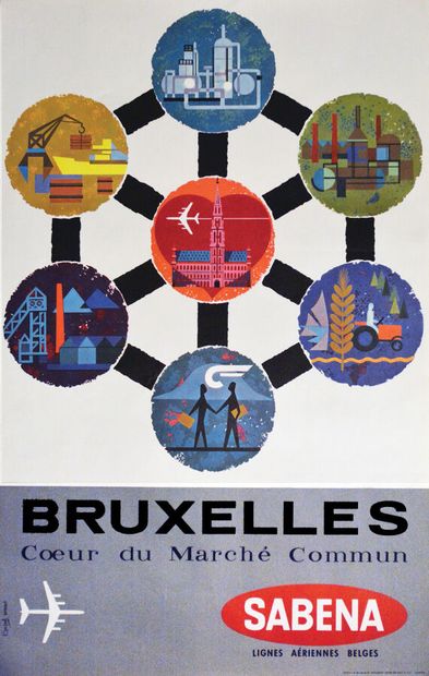 Sabena lignes Aériennes Belges Bruxelles...