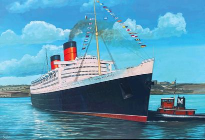 Queen Elisabeth signed Michel Schou Peintre...
