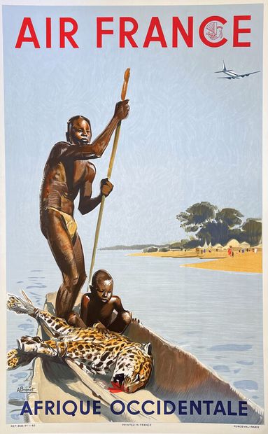 Afrique Occidentale Air France Pirogue sur...
