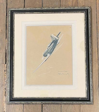 Dewoitine D 520Lithographie encadrée / Lithograph...