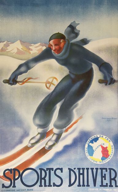 Winter SportsC. CourtoisParis Poster on canvas/...