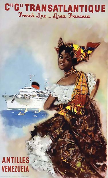 CGT French Line Antilles Vénézuela (Antillaise)PhotolithParis...