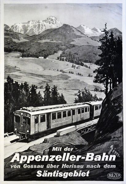 Appenzeller-Bahn Santisgebiet Affiche entoilée/...