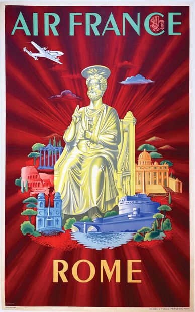Rome Air FrancePercevalParis Poster on canvas/...